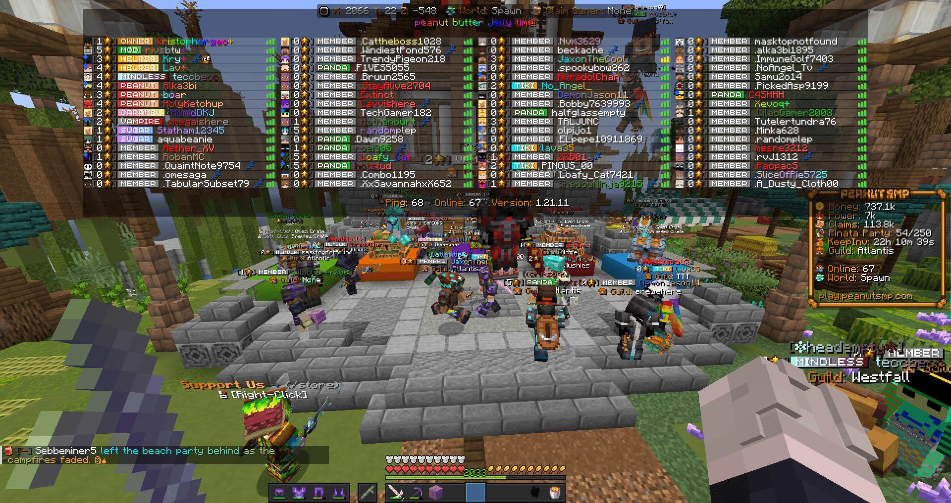 Crate opening at the beach party